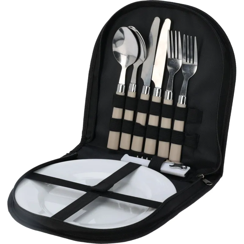 Servēšanas komplekts 170491900, balta-melna, plastmasa-nerūsējošais tērauds-poliesters