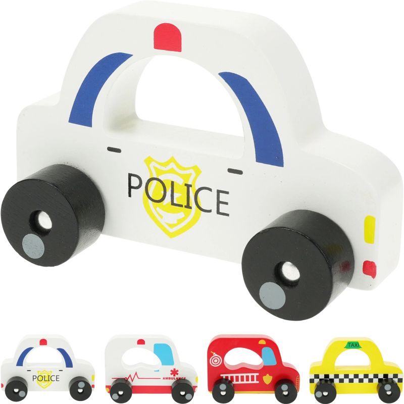 Koka rotaļlieta ar riteņiem mašīna