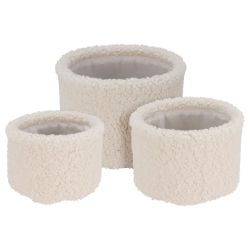 Auduma groziņu kompl. teddy balts 3gab