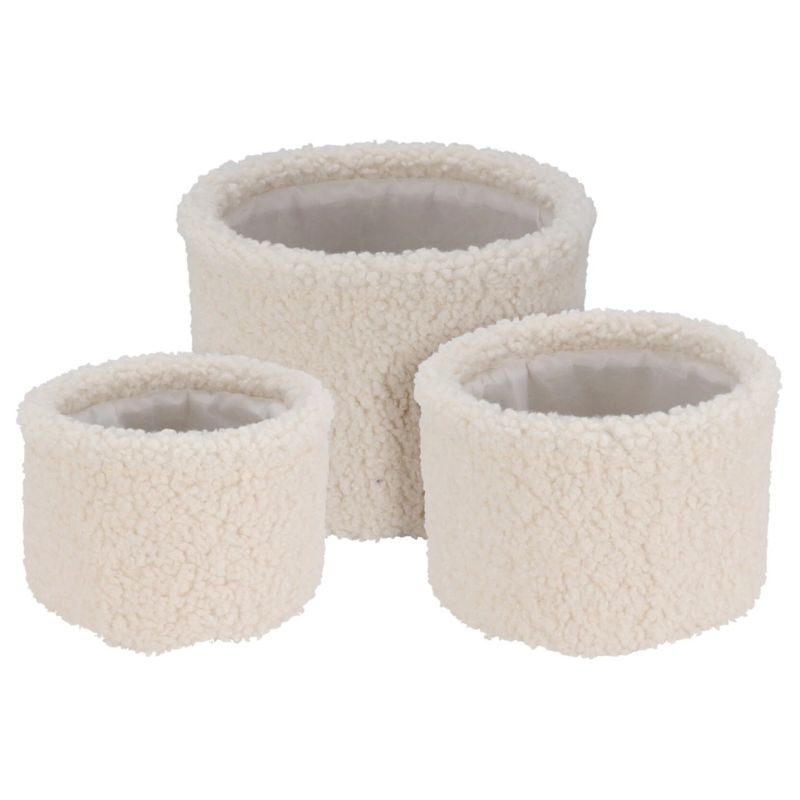 Auduma groziņu kompl. teddy balts 3gab