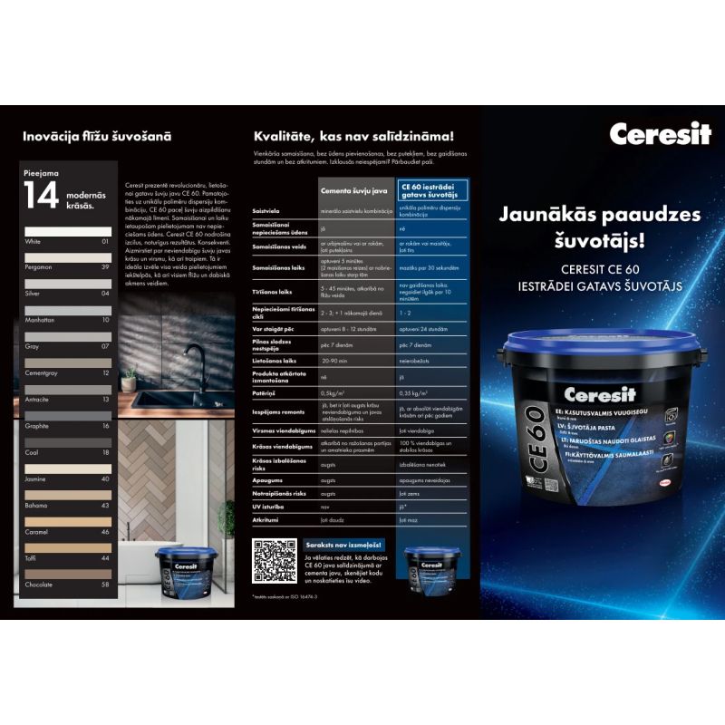 Šuvju pasta ceresit ce 60 bahama 2kg