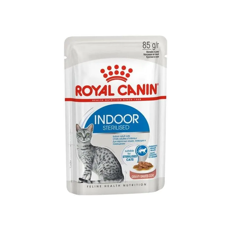 Mitrā kaķu barība Royal Canin Indoor Sterilised, pilngraudi, 0.085 kg