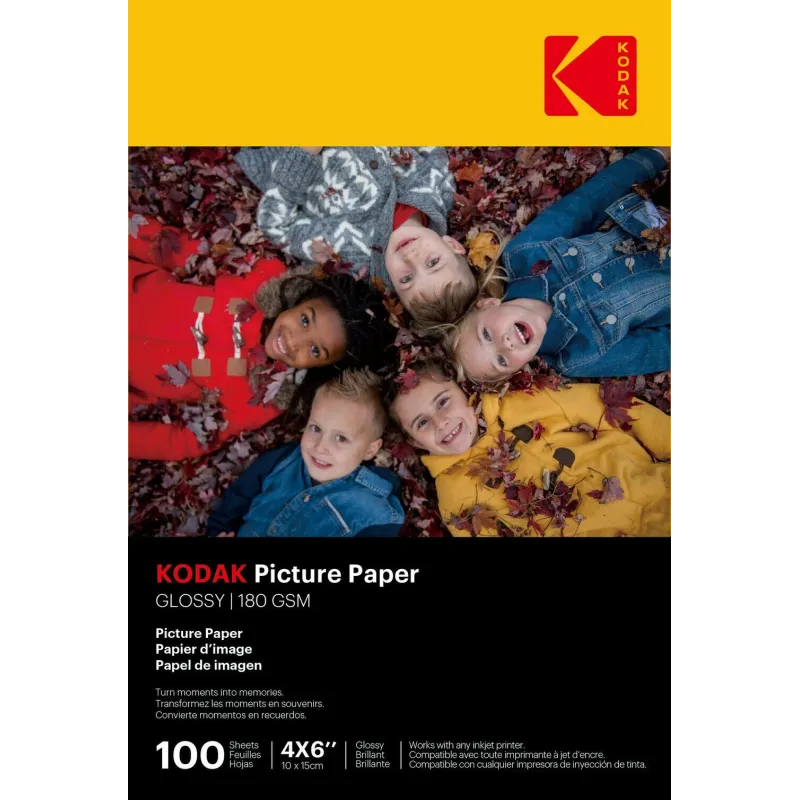 Kodak 180gsm 9.1mil Glossy 4-6x100