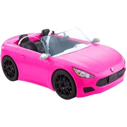 Barbie Convertible 2-Seater Vehicle, Pink Car with Rolling Wheels & Realistic Details - Barbie