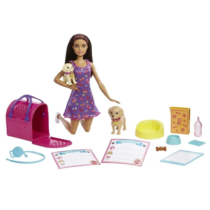 Rotaļlieta lelle barbie sunīšu komplekts