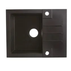 Virtuves izlietne Alveus Rock 30 S, granīts, 59.5 cm x 47.5 cm x 16 cm, melna krās.-pelēka krās.