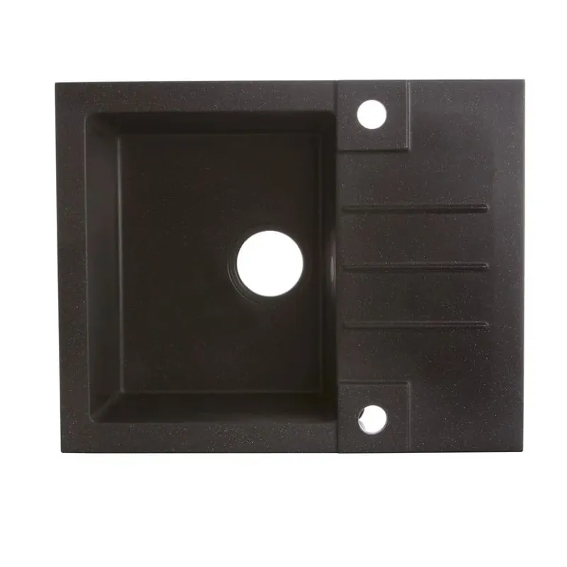 Virtuves izlietne Alveus Rock 30 S, granīts, 59.5 cm x 47.5 cm x 16 cm, melna krās.-pelēka krās.
