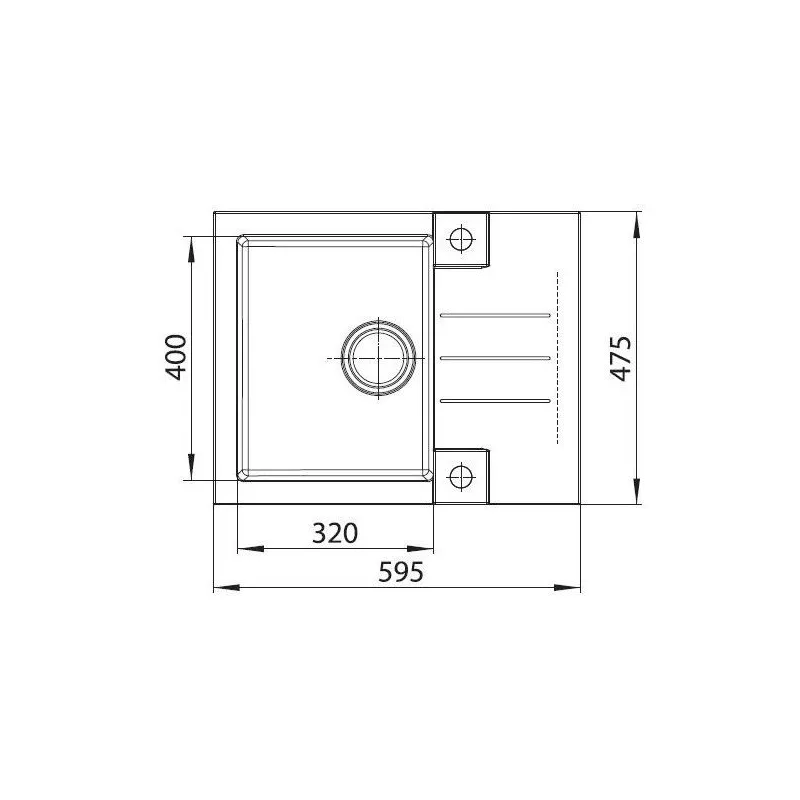 Virtuves izlietne Alveus Rock 30 S, granīts, 59.5 cm x 47.5 cm x 16 cm, melna krās.-pelēka krās.