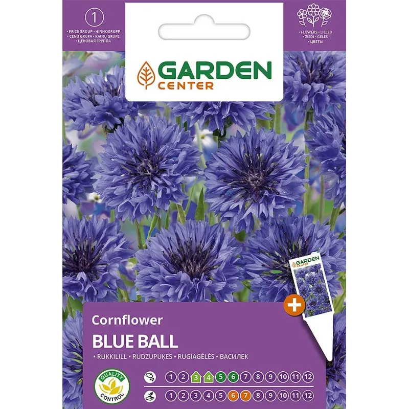 Sēklas Garden Center rudzupuķes Blue Ball, 0.4 g
