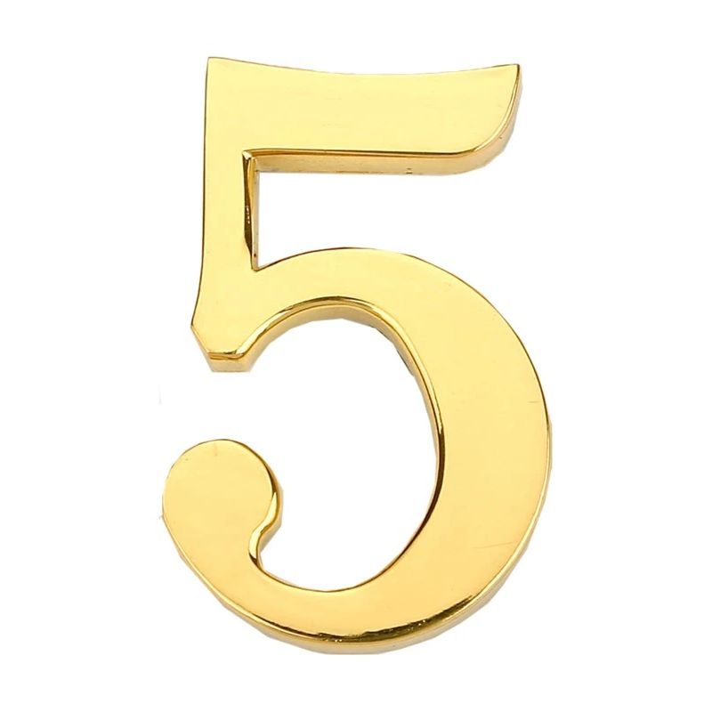 Durvju numurs 5 zelta krāsā 45 mm