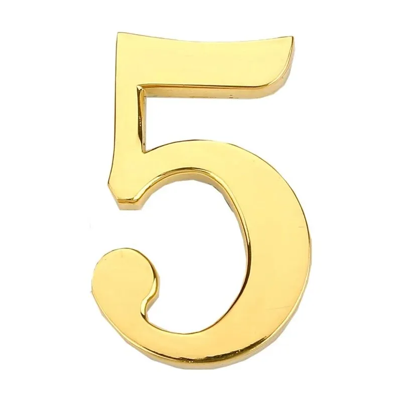 Durvju numurs 5 zelta krāsā 45 mm