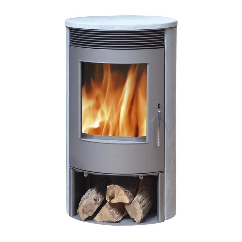 Krāsns tartu 5 ar akmens apdari melna