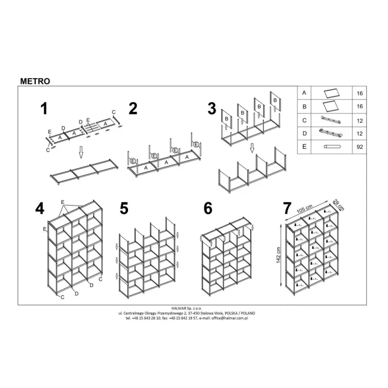 Grīdas plaukts METRO, gaiši brūna, 142 cm x 29 cm x 105 cm