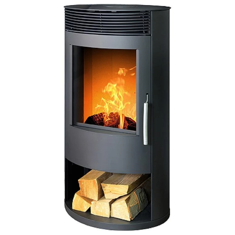 Krāsns tartu 5 ar akmens apdari melna