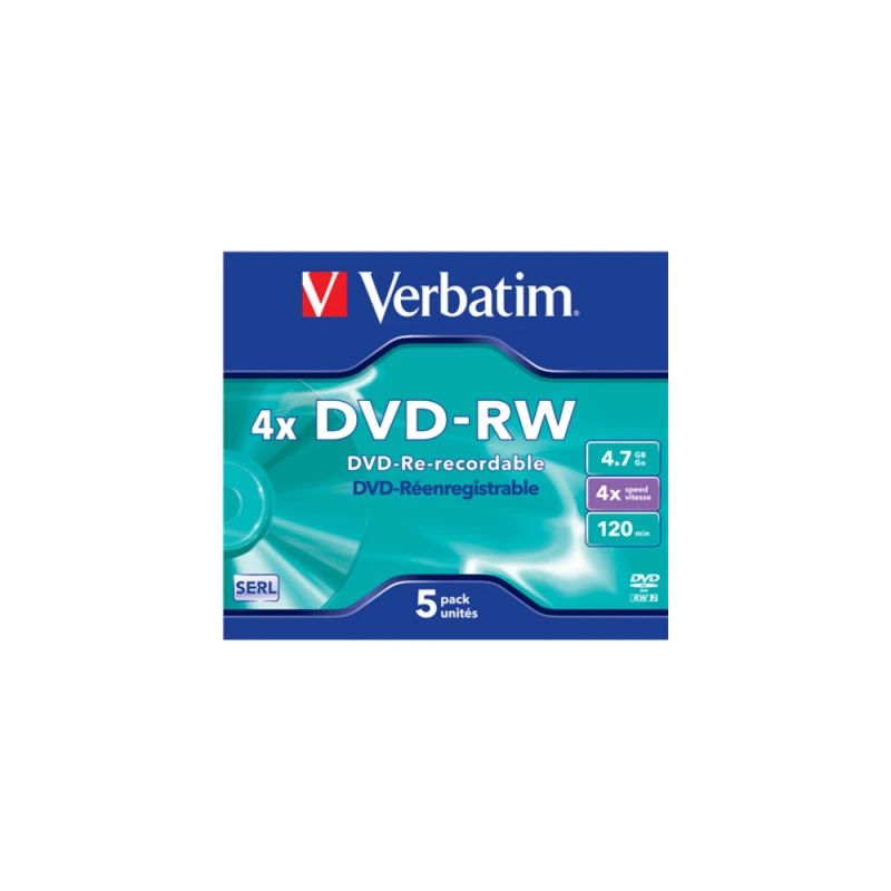 Disks dvd-rw 4.7gb 4x 5pack verbatim