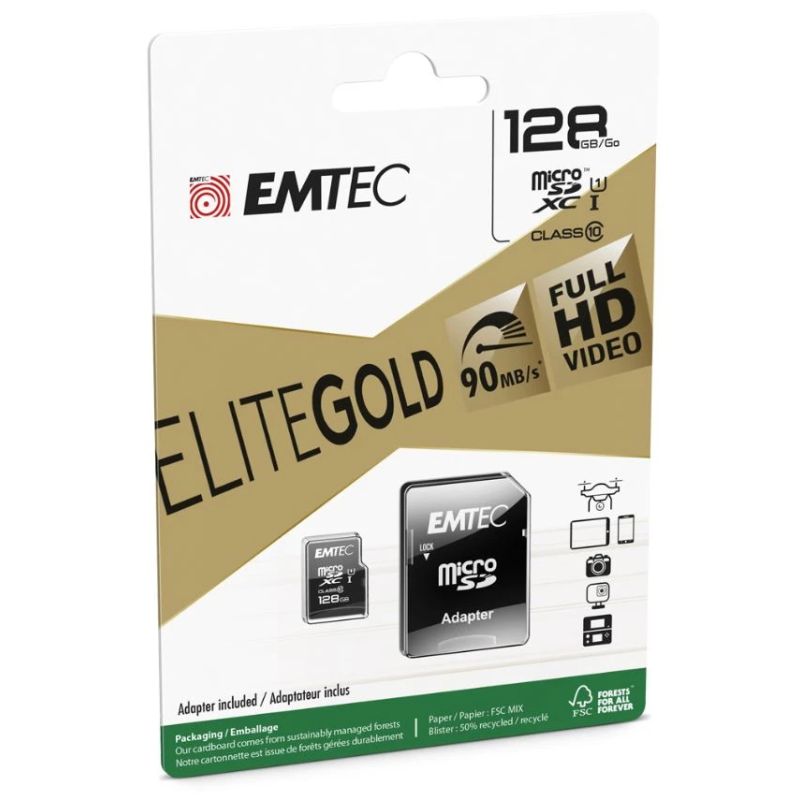 Emtec MicroSDXC 128GB UHS-I U1 EliteGold