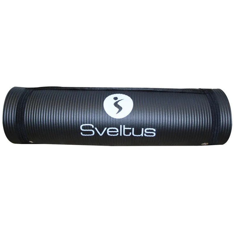 Fitnesa un jogas paklājs Sveltus, melna krās., 140 cm x 60 cm x 1 cm