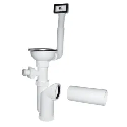 Sifons virtuves izlietnei 115 1-2X50mm ar izplūdi, pārplūdi, v-m