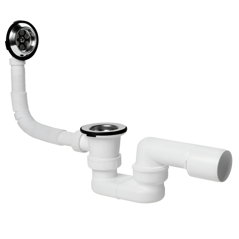Sifons vannas EV10050 1 1-2x40-50mm, ar izplūdi un pārplūdi