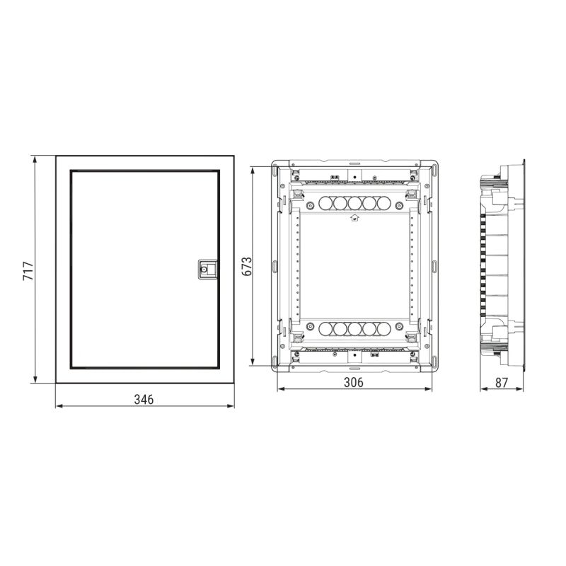 Kārba sadales iebūvēj ecg56 ip40 48+8mod