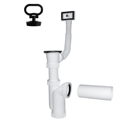 Sifons virtuves izlietnei 1 1-2X50mm ar izplūdi, pārplūdi