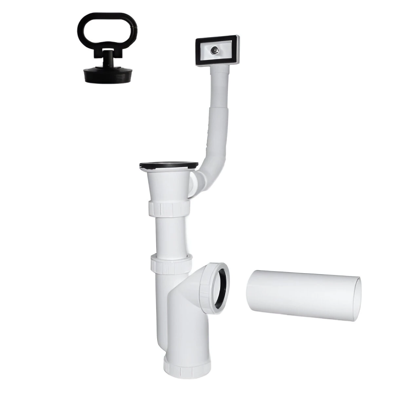 Sifons virtuves izlietnei 1 1-2X50mm ar izplūdi, pārplūdi