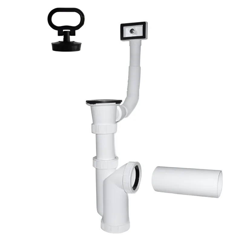 Sifons virtuves izlietnei 1 1-2X50mm ar izplūdi, pārplūdi