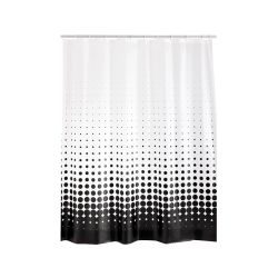 Dušo užuolaida Ridder Blacky 31840, balta sp.-juoda sp., 200 cm x 180 cm