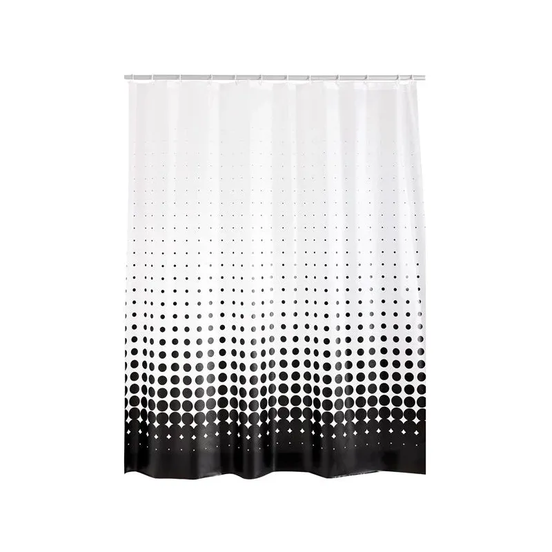 Dušas aizkars Ridder Blacky 31840, balta krās.-melna krās., 200 cm x 180 cm