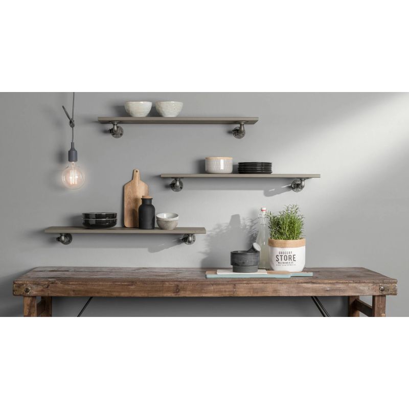 Sienas plaukts Dolle Vintage, pelēka krās., 1.8 cm x 25 cm x 60 cm