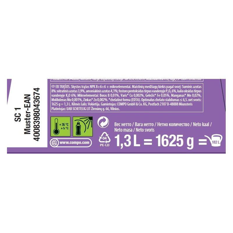 Mēslojums balkona augiem 1,3l