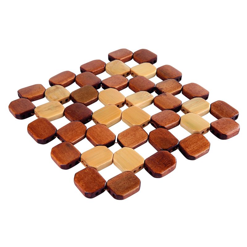 Сервировочный лоток, 16 см x 16 см, дерева, бамбук