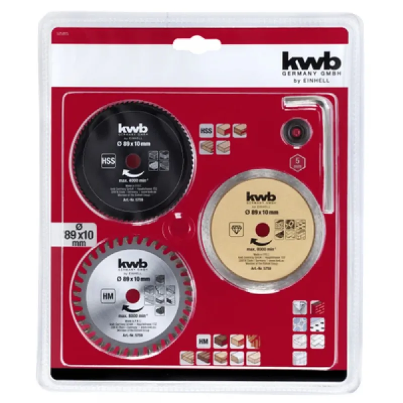 KWB by Einhell asmeņu komplekts 89x10mm,5gb