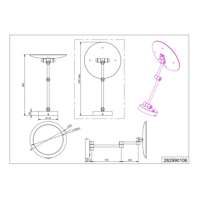 Sienas lampa-spogulis view h2o 282990106