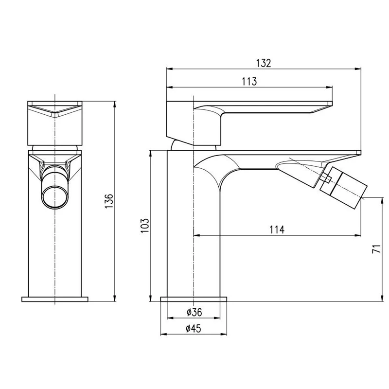 Maisītājs bidē rose gray metalic