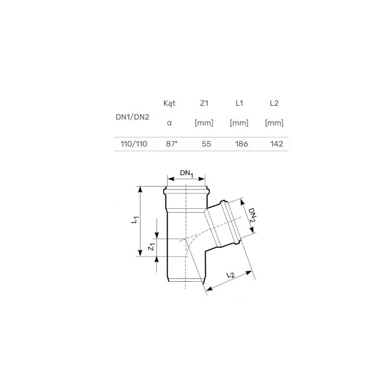 Trejgabals ārējais d110-110x90 pvc
