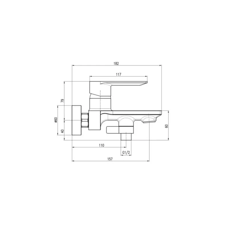 Vannas maisītājs ar dušas komplektu Domoletti Nil DNL154.5-1MGK, pelēka