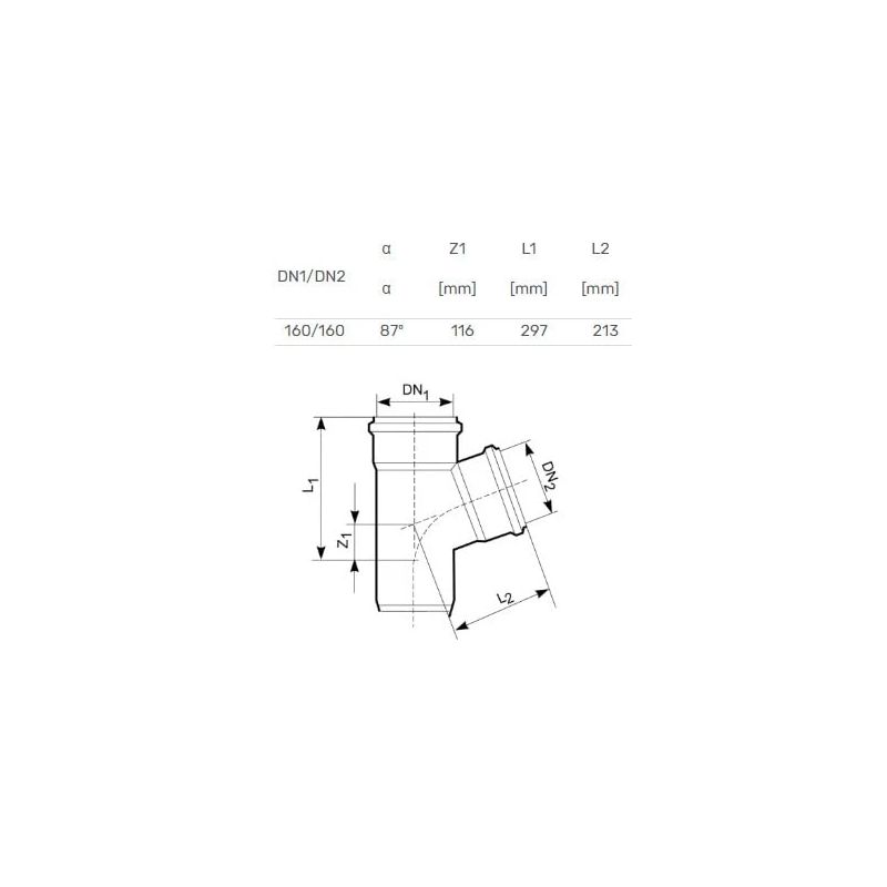 Trejgabals ārējais d160-160x90 pvc