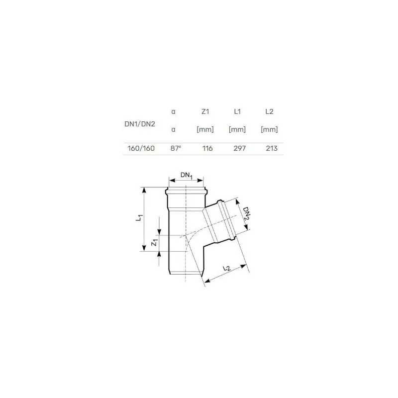 Trejgabals ārējais d160-160x90 pvc