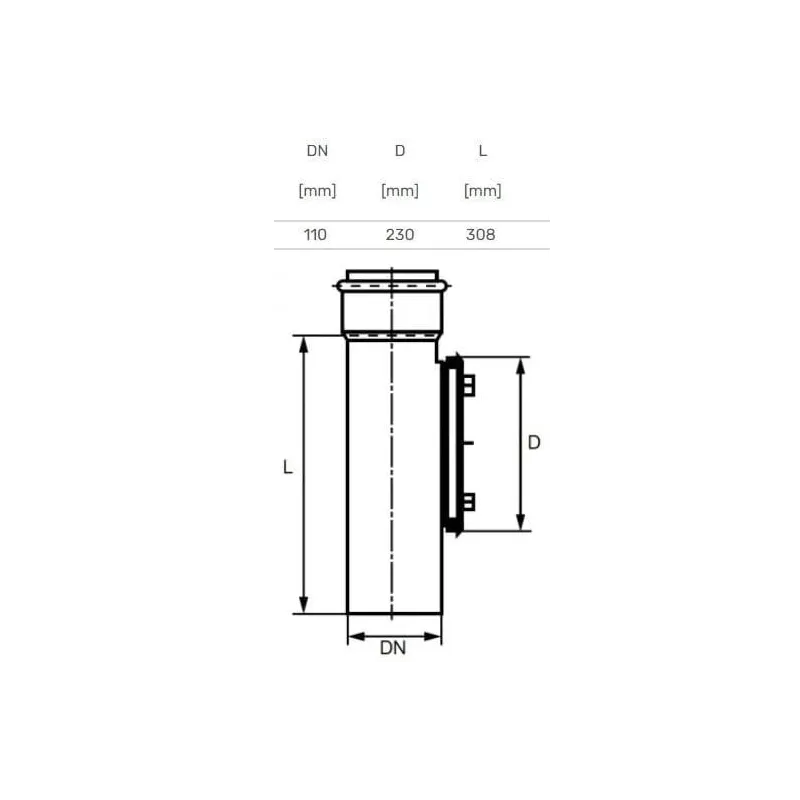 Iekšējās kanalizācijas pāreja Ultra dB, DIA110 mm