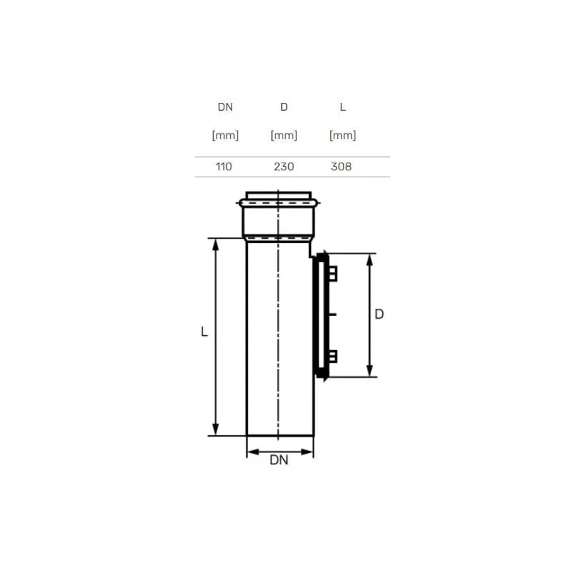 Iekšējās kanalizācijas pāreja Ultra dB, DIA110 mm