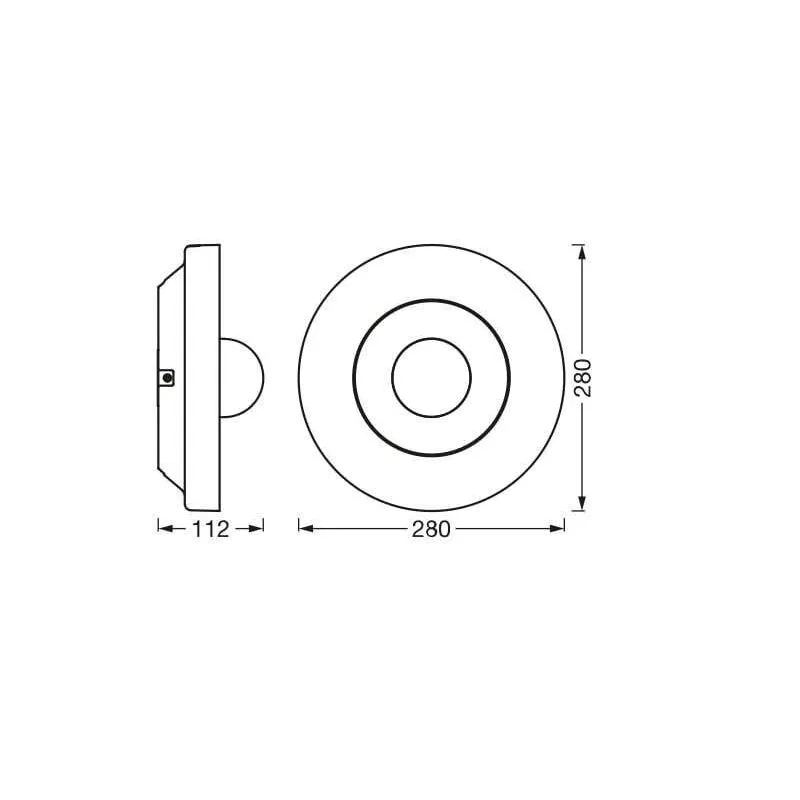 Õue seinavalgusti Osram Smart+ WIFI, 22W, LED, IP44, tumehall, 28 cm x 11.2 cm