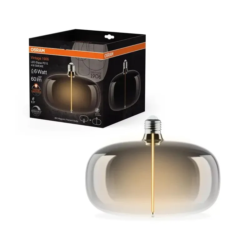 Lemputė Osram Vintage Smoke LED, 1800 °K, E27, 4 W, 60 lm