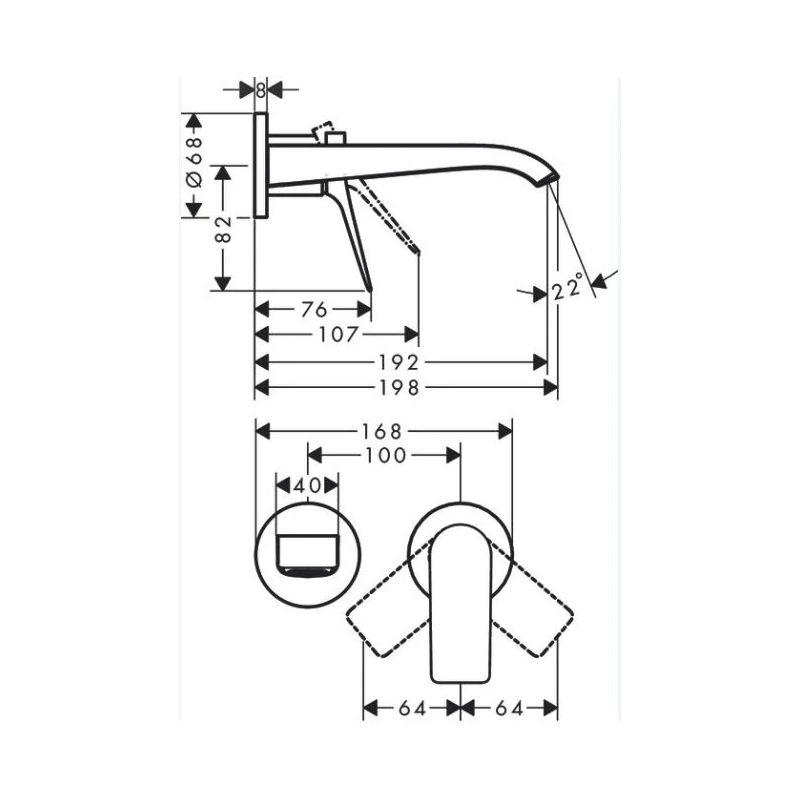 Apslēptais izlietnes maisītājs Hansgrohe Vivenis 75050670, melna krās.