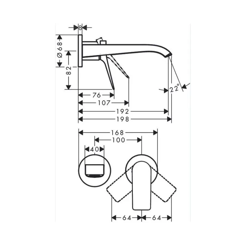 Apslēptais izlietnes maisītājs Hansgrohe Vivenis 75050670, melna krās.