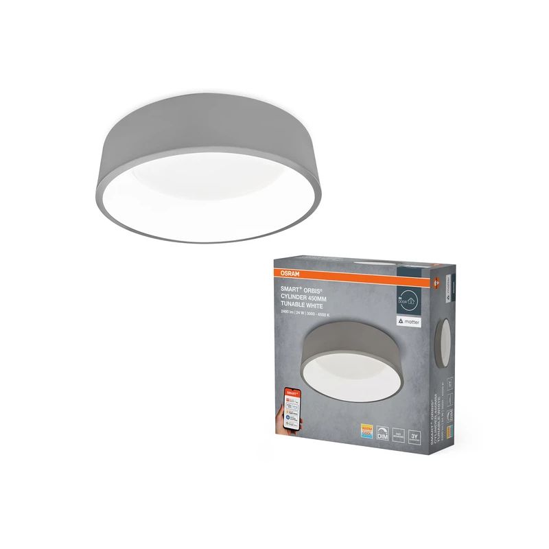 Lampa viedā wifi mat 450 24w tw pelēka