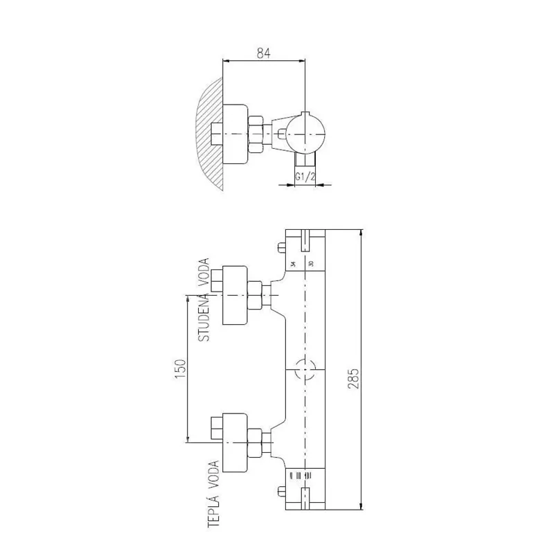 Dušas maisītājs ar termostatu Domoletti DTRM80.5