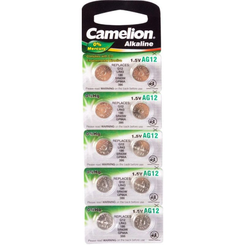 Bat.camelion ag12-lr43-386 1.5v alk.