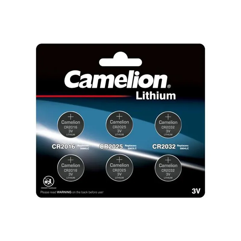 Baterijas Camelion CR2032, CR2025, CR2016, 3 V
