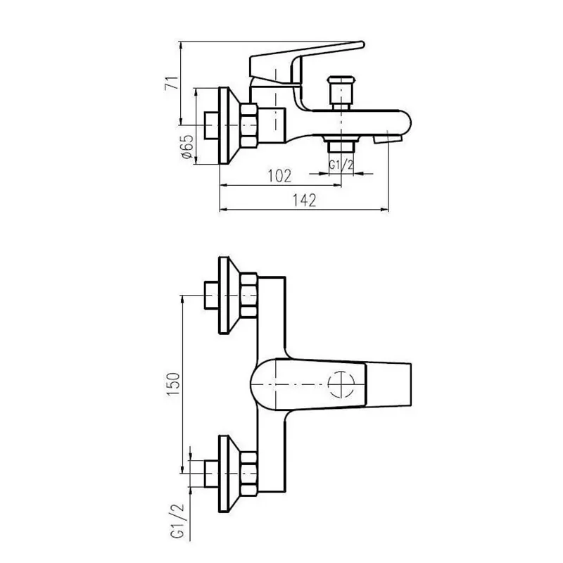Смеситель для ванной Domoletti Colorado DCO154.5, хромовый цв.
